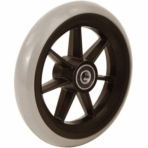 06033002 5' grey rubber wheel with round profile