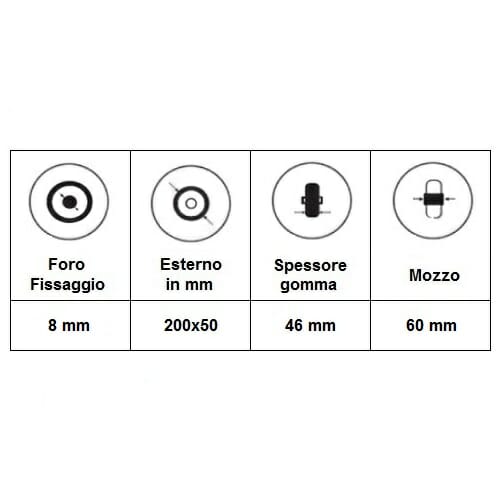 06033026 Ruota 8' cerchio scomponibile flexel