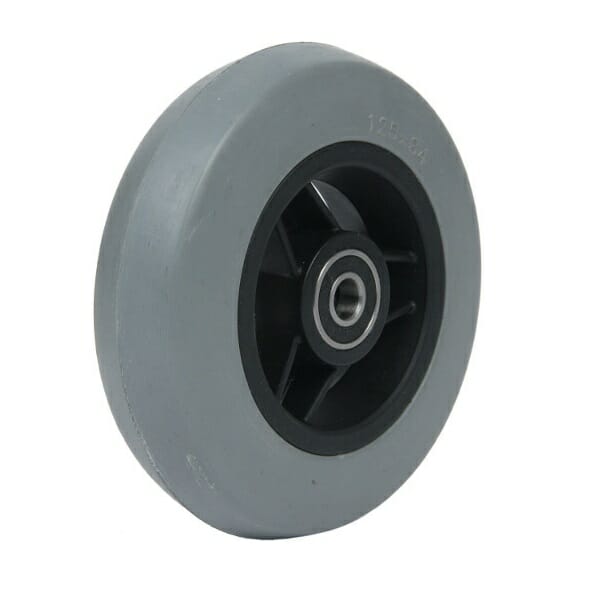 06033110 5' wheel in soft grey solid rubber