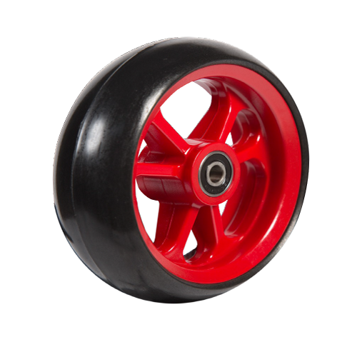 06033223 Wheel 4' black rubber red rim