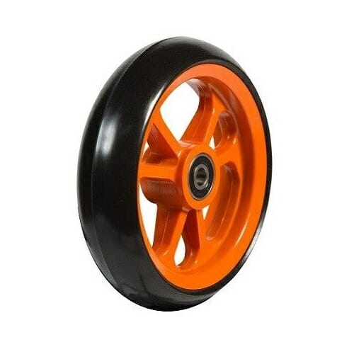 06033241 4' black rubber wheel orange rim