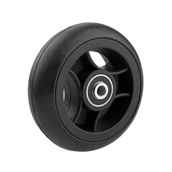 06069015 5.5' black rubber wheel plastic rim