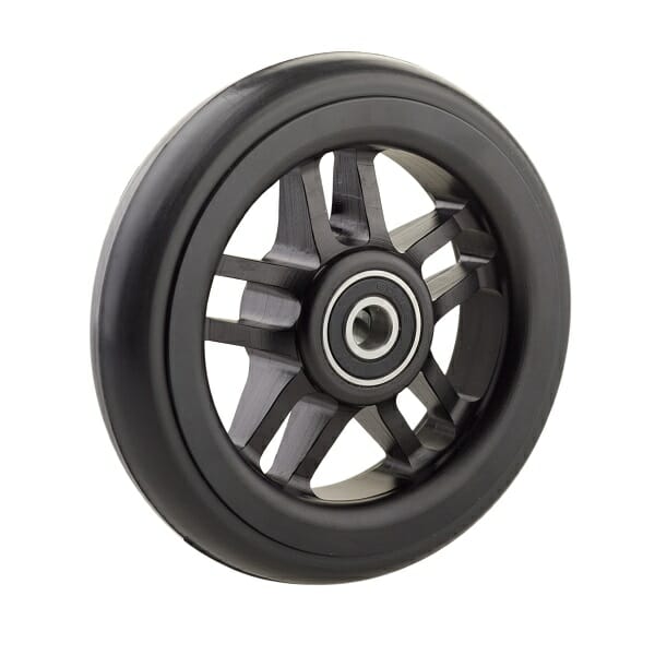 06069027 Wheel 4' black rim aluminum black tire