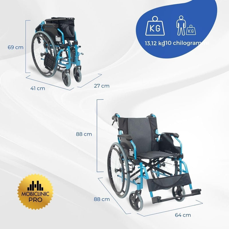 Folding Wheelchair, Bolonia, Aluminum, Folding Armrests, Removable Footrest