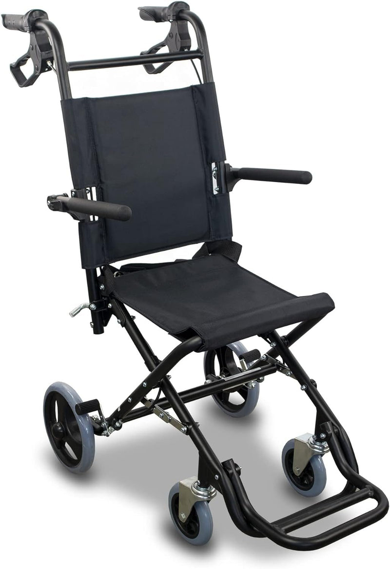 Transit Wheelchair, Saturn, Aluminum, Folding, Brake On Handles