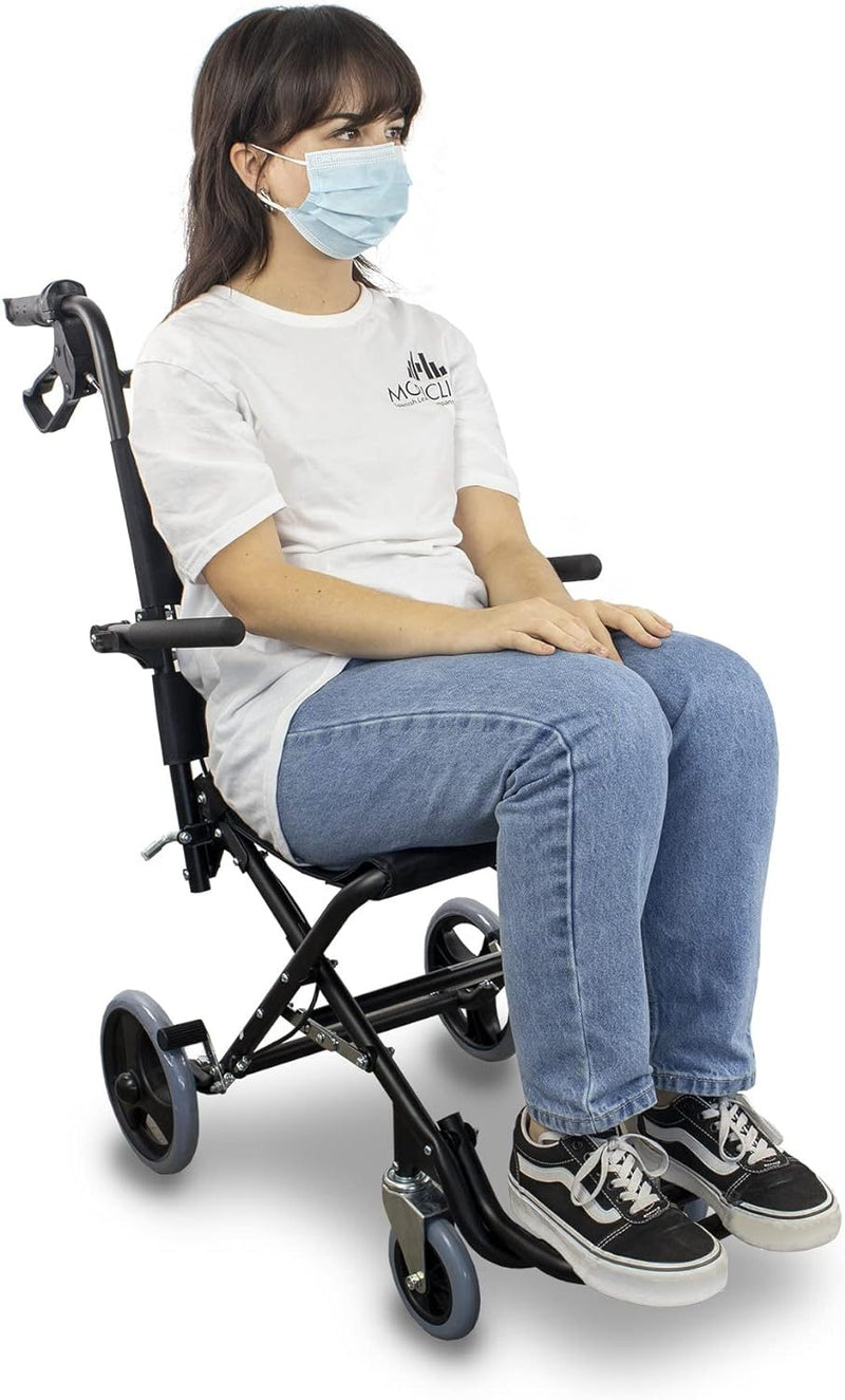 Transit Wheelchair, Saturn, Aluminum, Folding, Brake On Handles