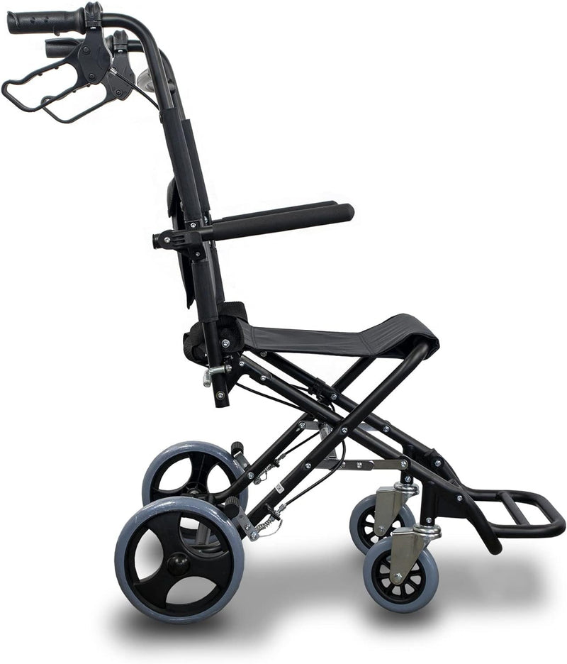 Transit Wheelchair, Saturn, Aluminum, Folding, Brake On Handles