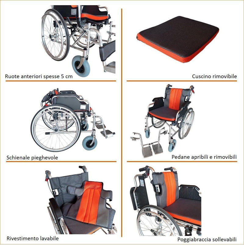 KEROS Wheelchair Lightweight Self-Propelled Folding Aluminum Wheelchair