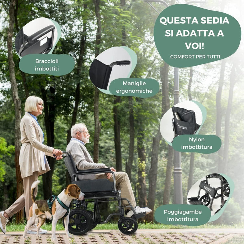 Sedia a Rotelle, S230, Pieghevole E Leggera, Seduta 40 Cm