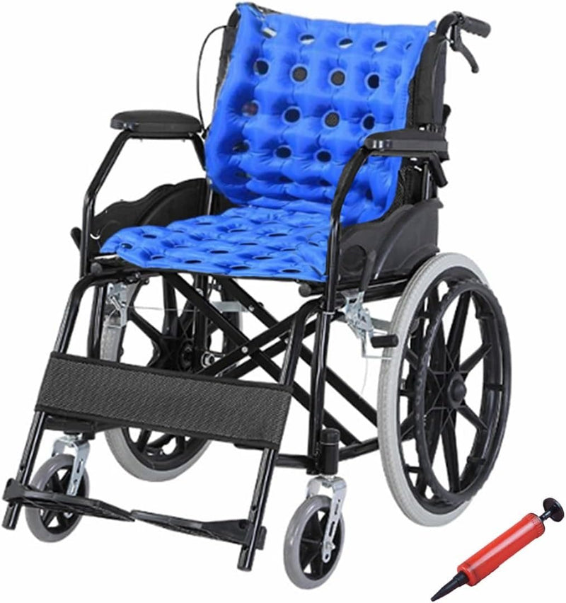 Bedridden - Cuscino Gonfiabile Antidecubito per Sedia a Rotelle Con Schienale Completo per Anziani Disabili, Portatile