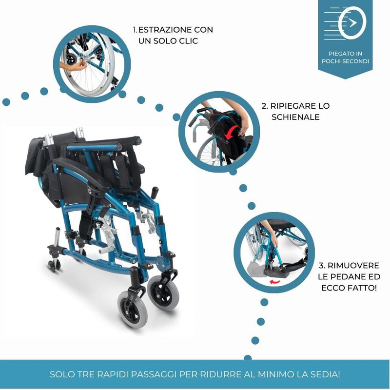 Folding Wheelchair, Venecia, Removable Wheels With One Button