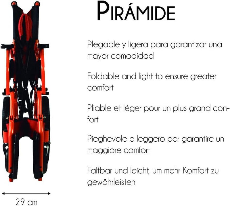 Wheelchair, Folding, Lightweight, Folding Backrest, Aluminum