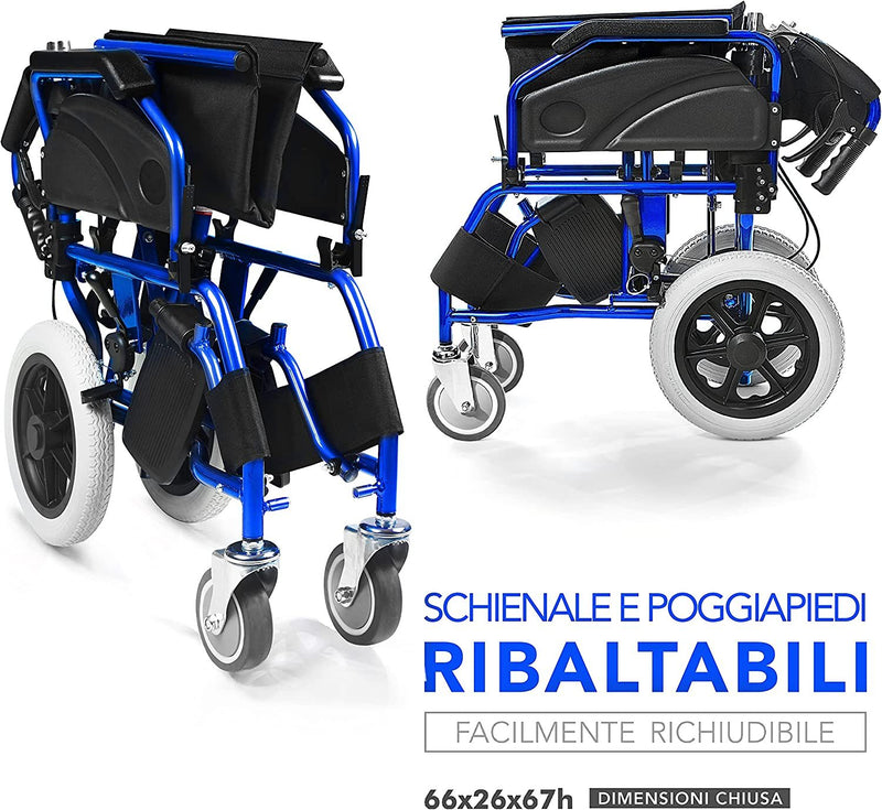 Super-Lightweight Aluminum Transit Folding Wheelchair