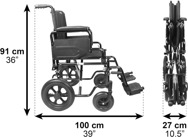 Folding Wheelchair, Elderly Transport Wheelchair