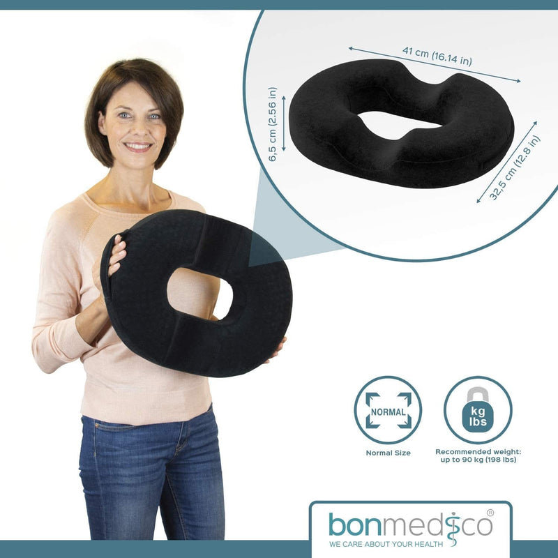 Anti-decubitus Cushion - Orthopedic Donut in Memory Foam and Gel - Ergonomic Seat for Back and Coccyx - for Gaming, Car and Office