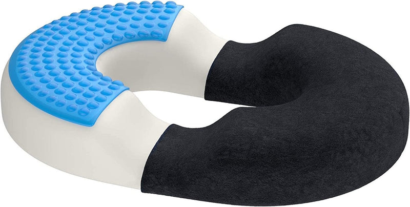 Cuscino Antidecubito - Ciambella Ortopedica in Memory Foam E Gel - Sedile Ergonomico per Schiena E Coccige - per Gaming, Auto E Ufficio