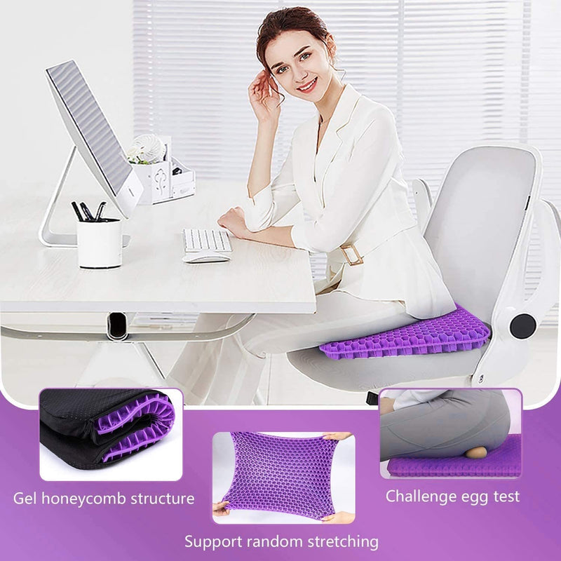 Gel Chair Cushion, Gel Cushion, Office Chair Cushion to Reduce Hip Pressure, Coccyx Cushion, Breathable Chair Cushions for Car/Office/Home/Wheelchair