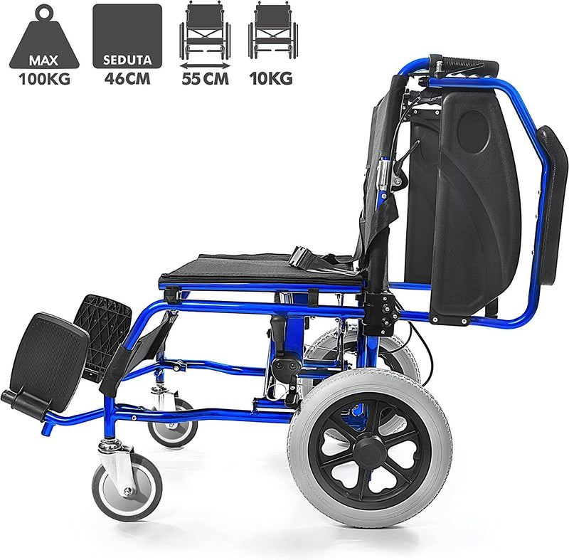 Super-Lightweight Aluminum Transit Folding Wheelchair