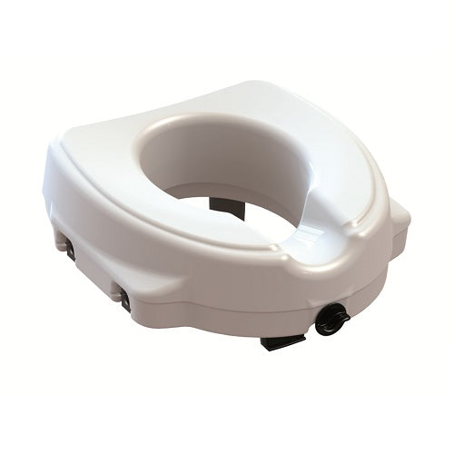 Rigid toilet seat with fold-down armrests