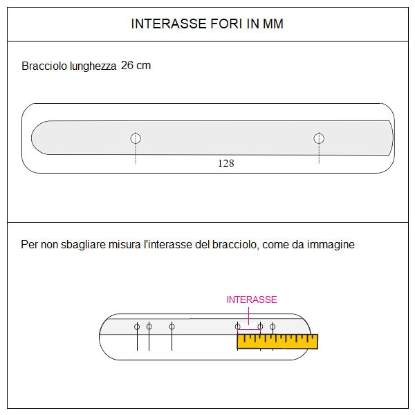 Bracciolo supporto tubolare 26x5 cm 07069001