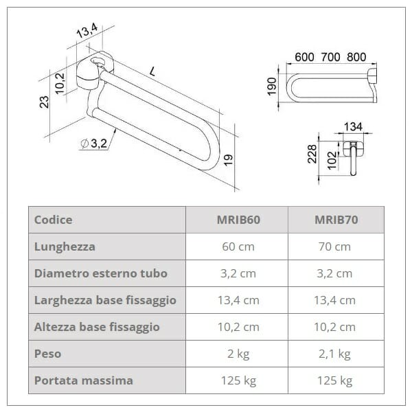 Folding handle with Allmobility roll holder