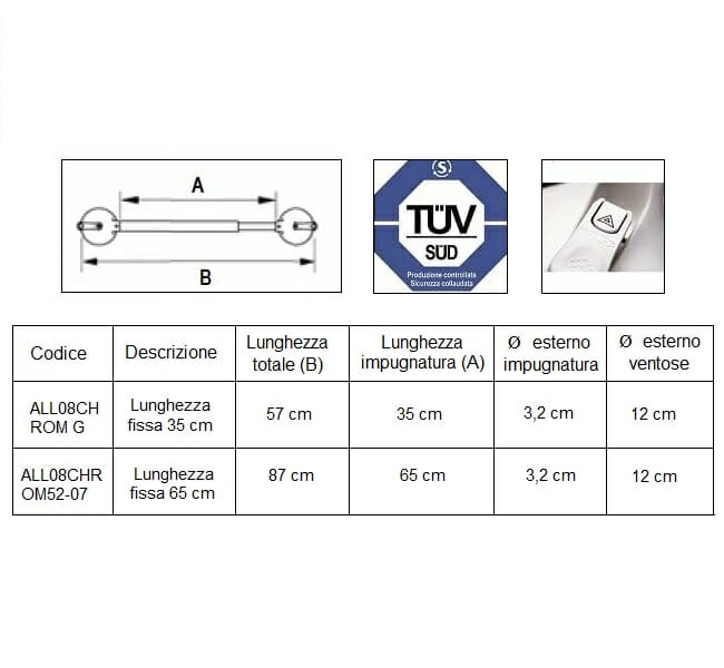 Suction handles with fixed length Chrom Look