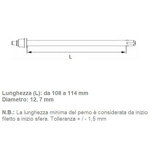 Wheel pin with button 06036012