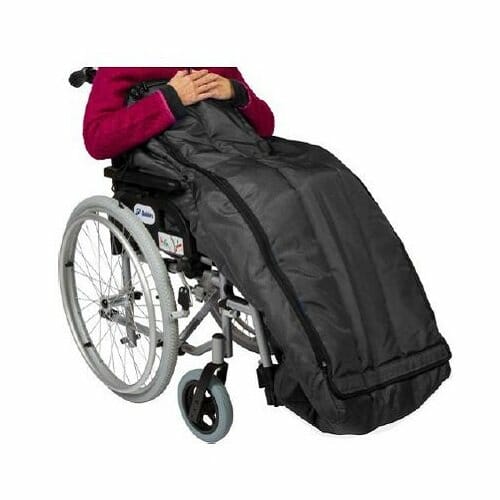 Leg warmer bag for wheelchair