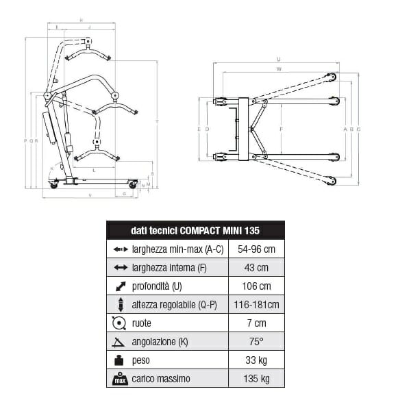 Passive lift COMPACT MINI 135 Allmobility