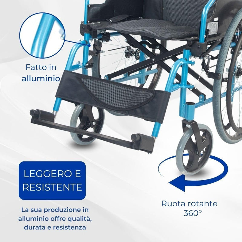 Folding Wheelchair, Bolonia, Aluminum, Folding Armrests, Removable Footrest