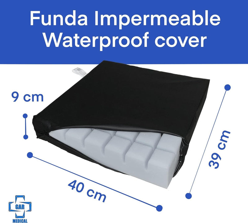 HR Foam Anti-Decubitus Cushion Fluted Waterproof Orthopedic Cushion for Pressure Ulcers in the Lumbar and Coccyx Area