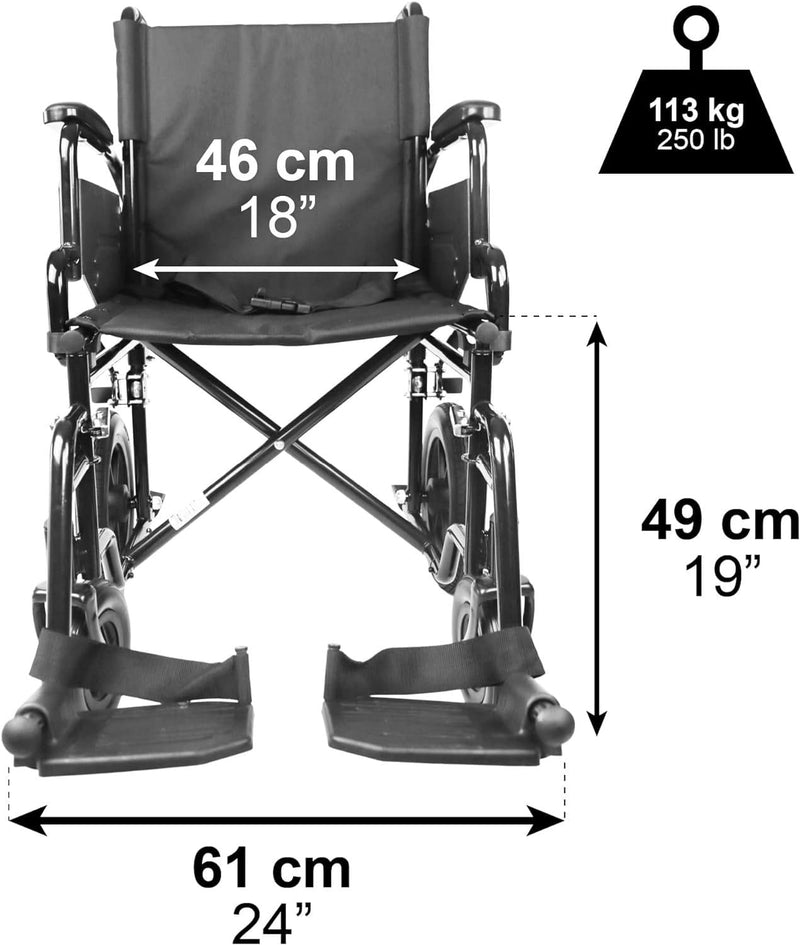 Folding Wheelchair, Elderly Transport Wheelchair