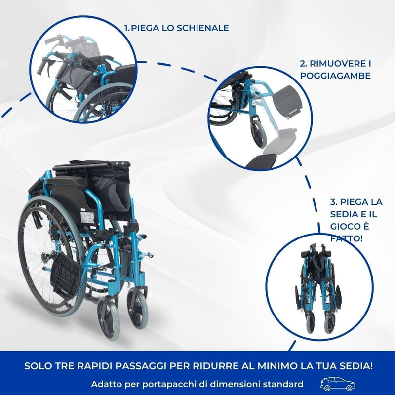 Folding Wheelchair, Bolonia, Aluminum, Folding Armrests, Removable Footrest