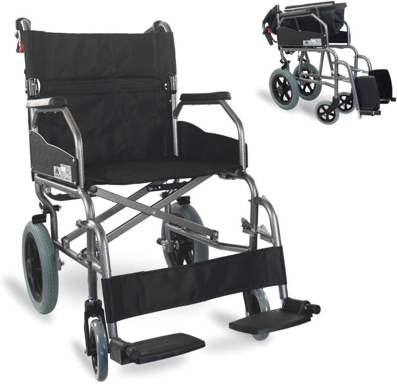 , Wheelchair, Museum, Transit Chair, Folding, Aluminum, Brake On Handles