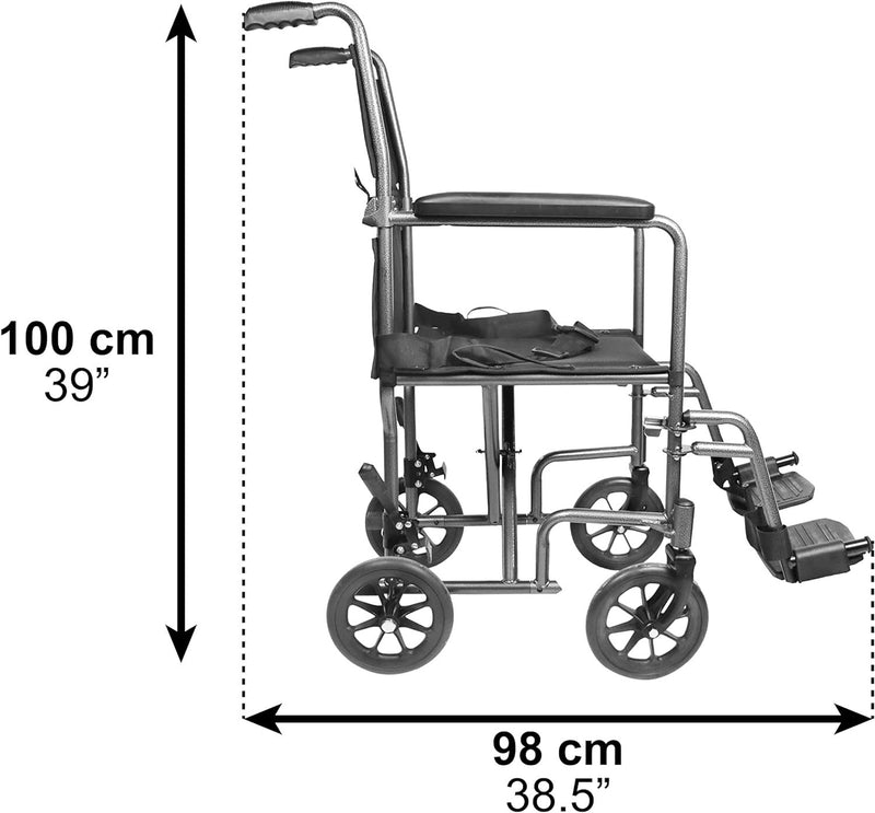 Sedia a Rotelle Pieghevole Leggera (Sedia Stretta 38 Cm)