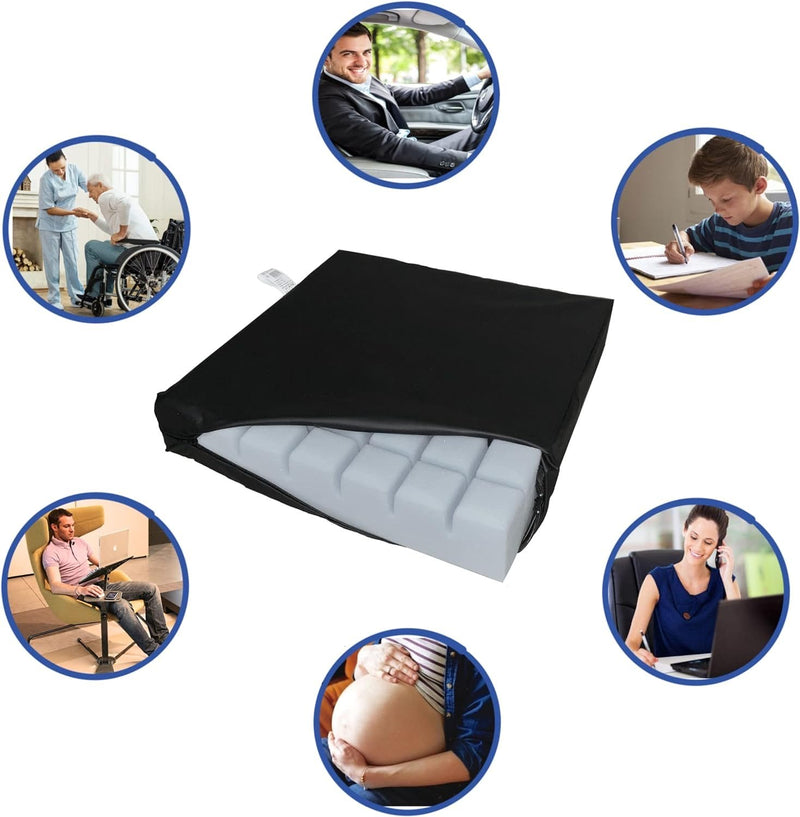 HR Foam Anti-Decubitus Cushion Fluted Waterproof Orthopedic Cushion for Pressure Ulcers in the Lumbar and Coccyx Area