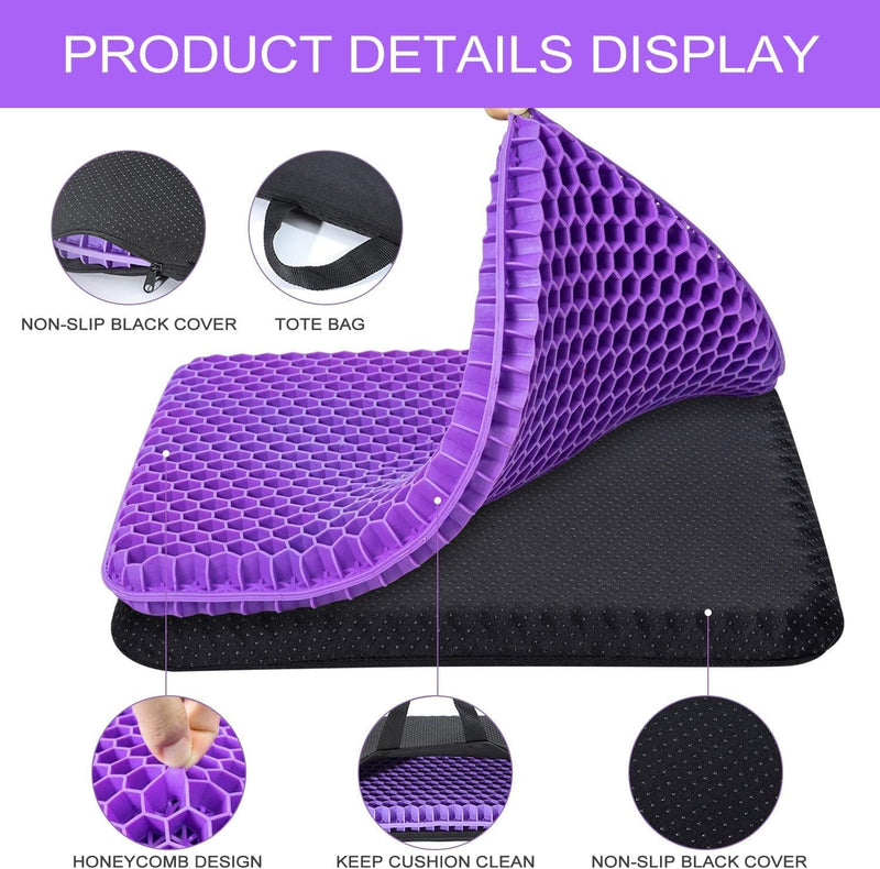 Gel Chair Cushion, Gel Cushion, Office Chair Cushion to Reduce Hip Pressure, Coccyx Cushion, Breathable Chair Cushions for Car/Office/Home/Wheelchair