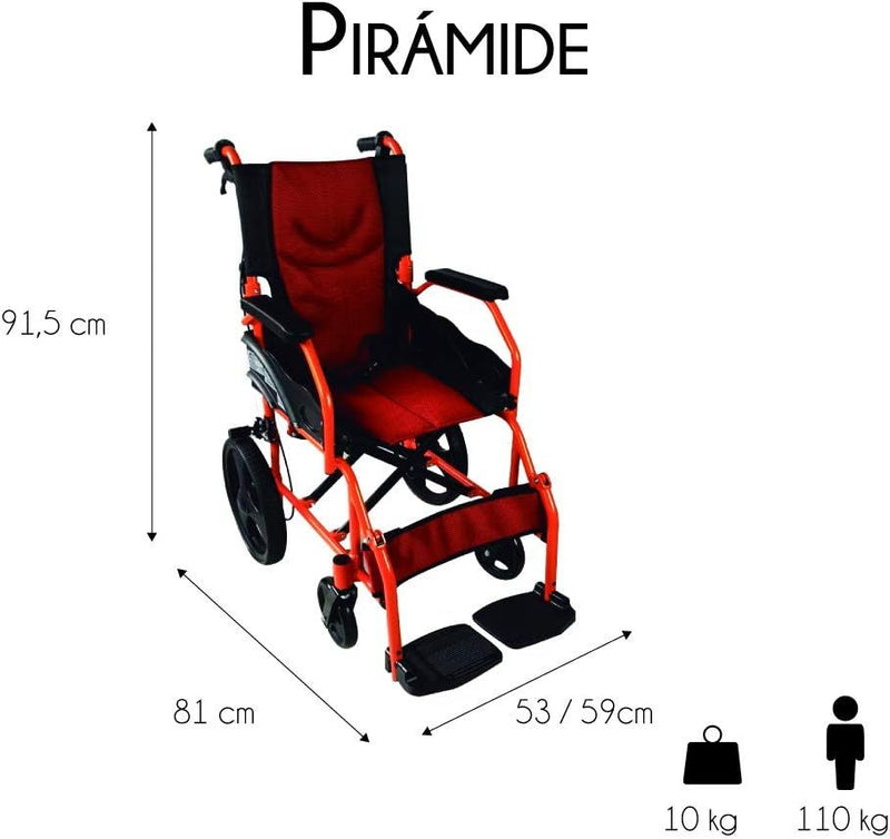 Wheelchair, Folding, Lightweight, Folding Backrest, Aluminum