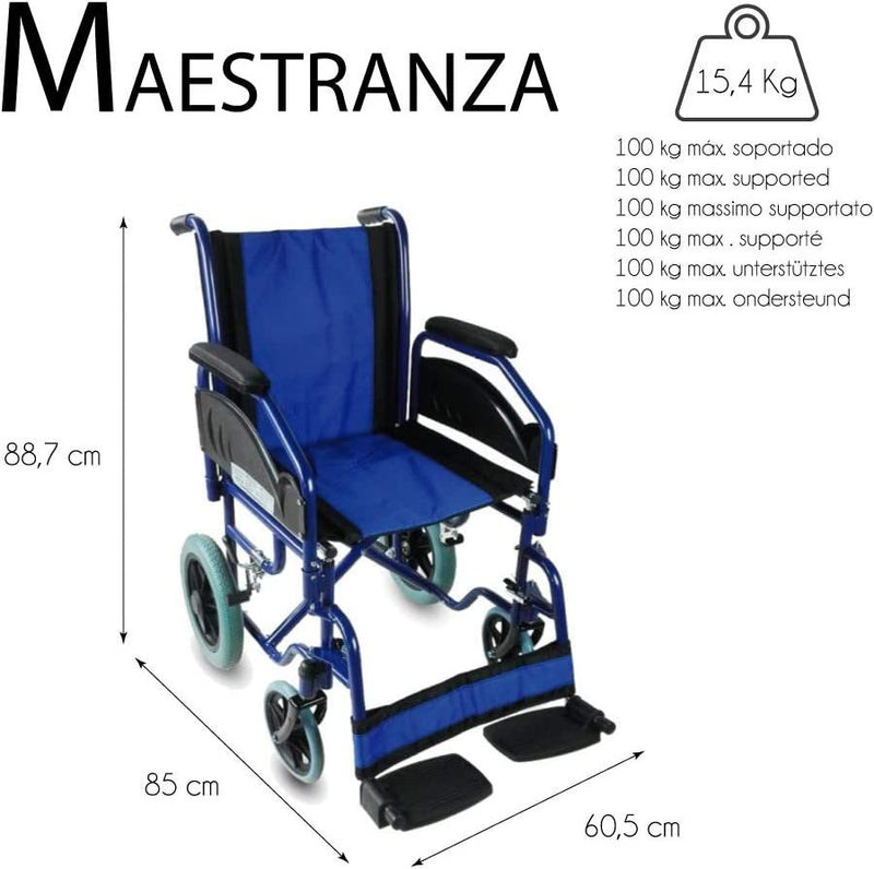 Folding Wheelchair, Masterclass, Parking Brakes, 45cm Seat