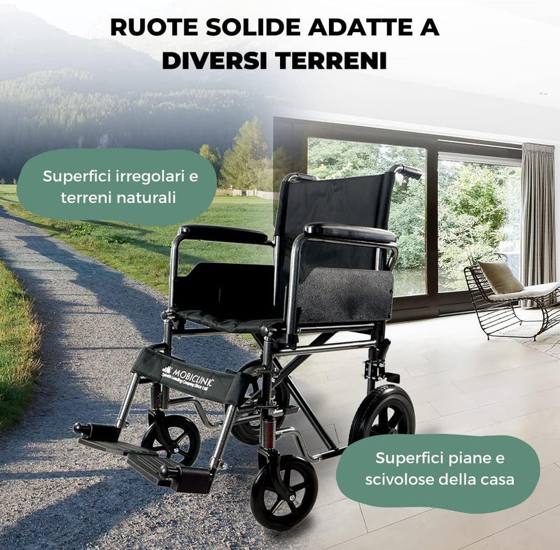 Sedia a Rotelle, S230, Pieghevole E Leggera, Seduta 40 Cm