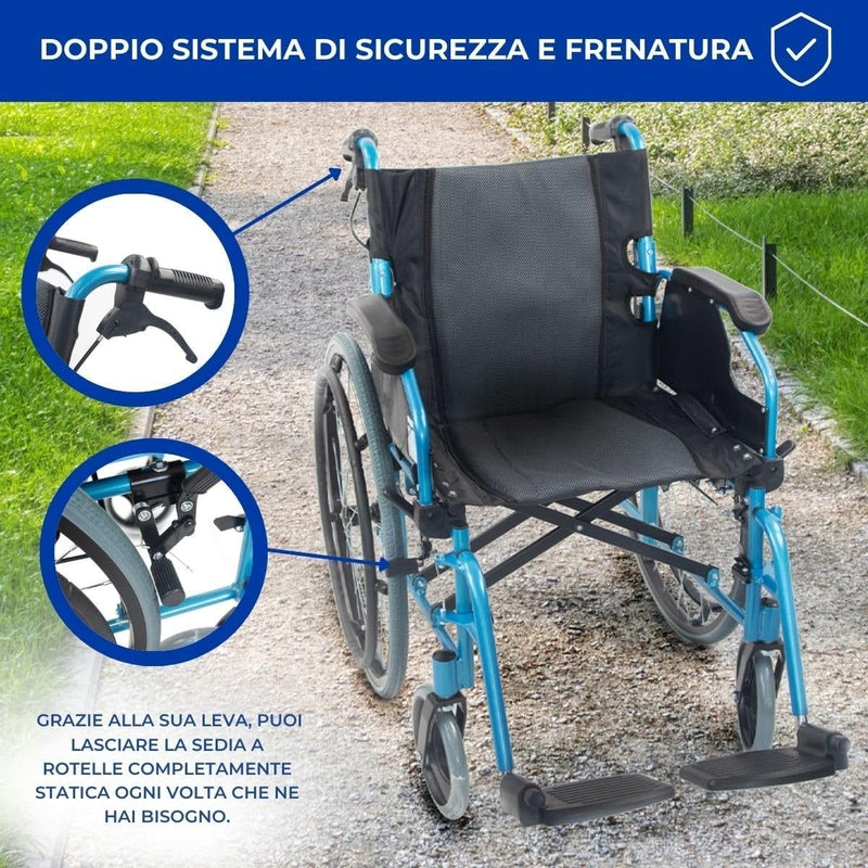 Folding Wheelchair, Bolonia, Aluminum, Folding Armrests, Removable Footrest